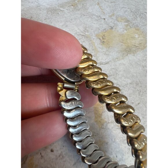 1940s Vintage Sweetheart Expansion Bracelet with Mother of Pearl Heart Co star - Picture 7 of 9